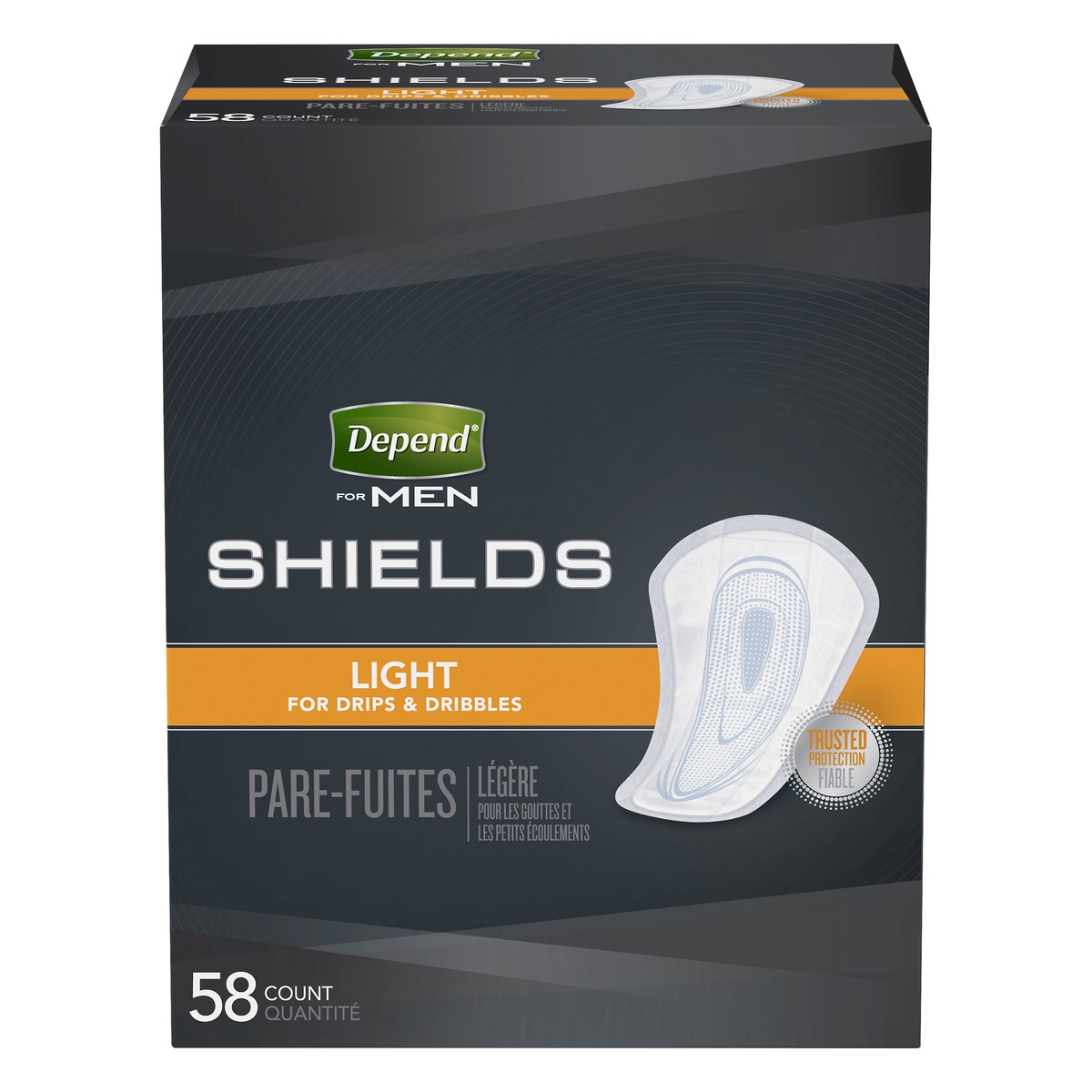 slide 1 of 5, Depend For Men Light Shields 58 Pads, 58 ct