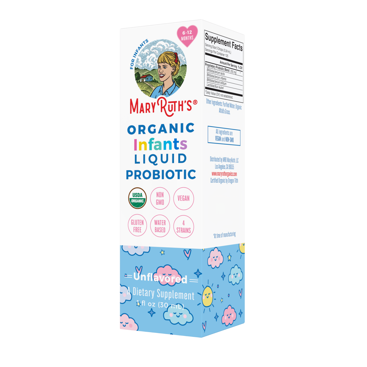slide 2 of 7, MaryRuth's Organic 6-12 Months Infant Unflavored 100 Million CFU Liquid Probiotic 1 fl oz, 1 fl oz