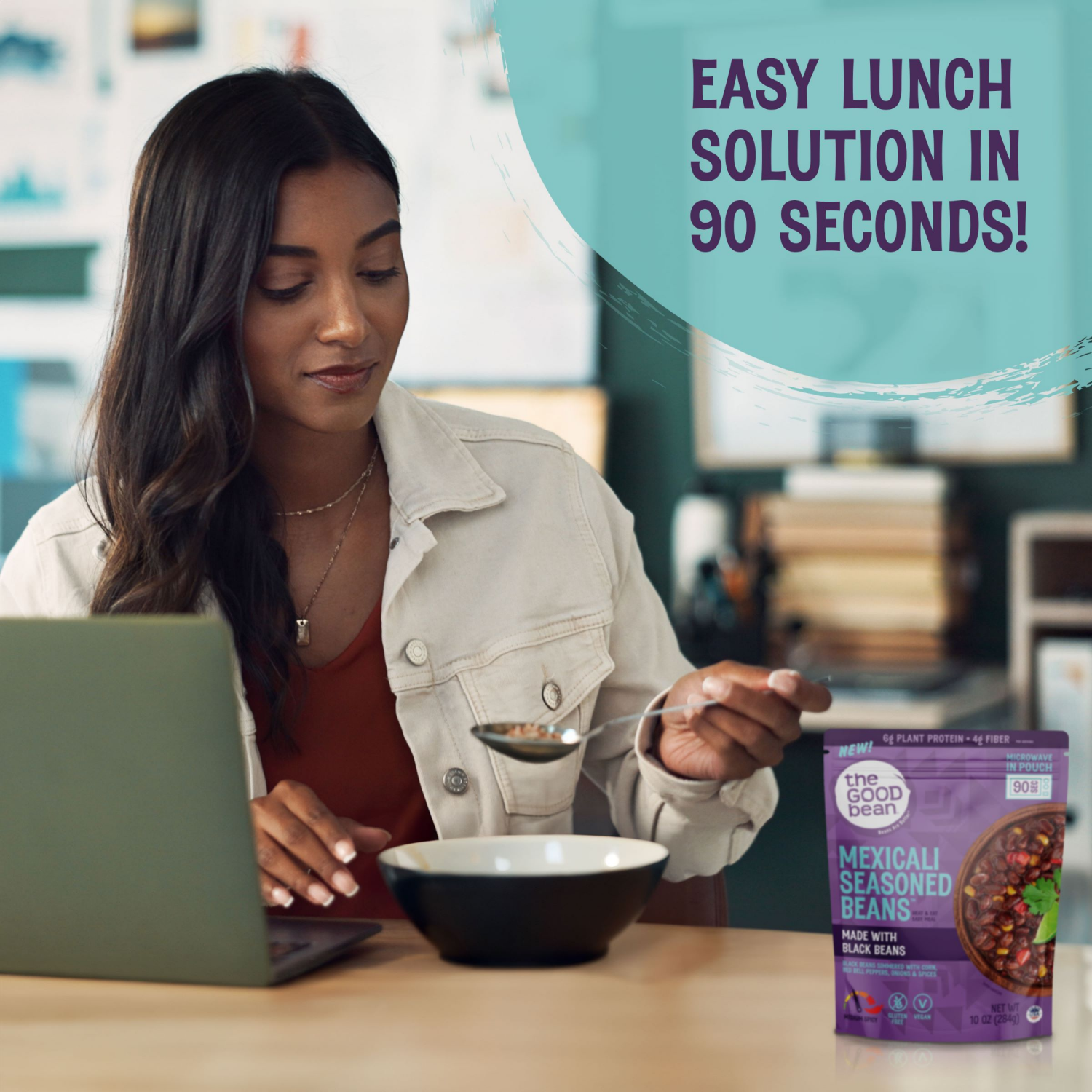 slide 3 of 5, The Good Bean® Mexicali Seasoned Beans™ Heat and Eat Pouch, 10 oz