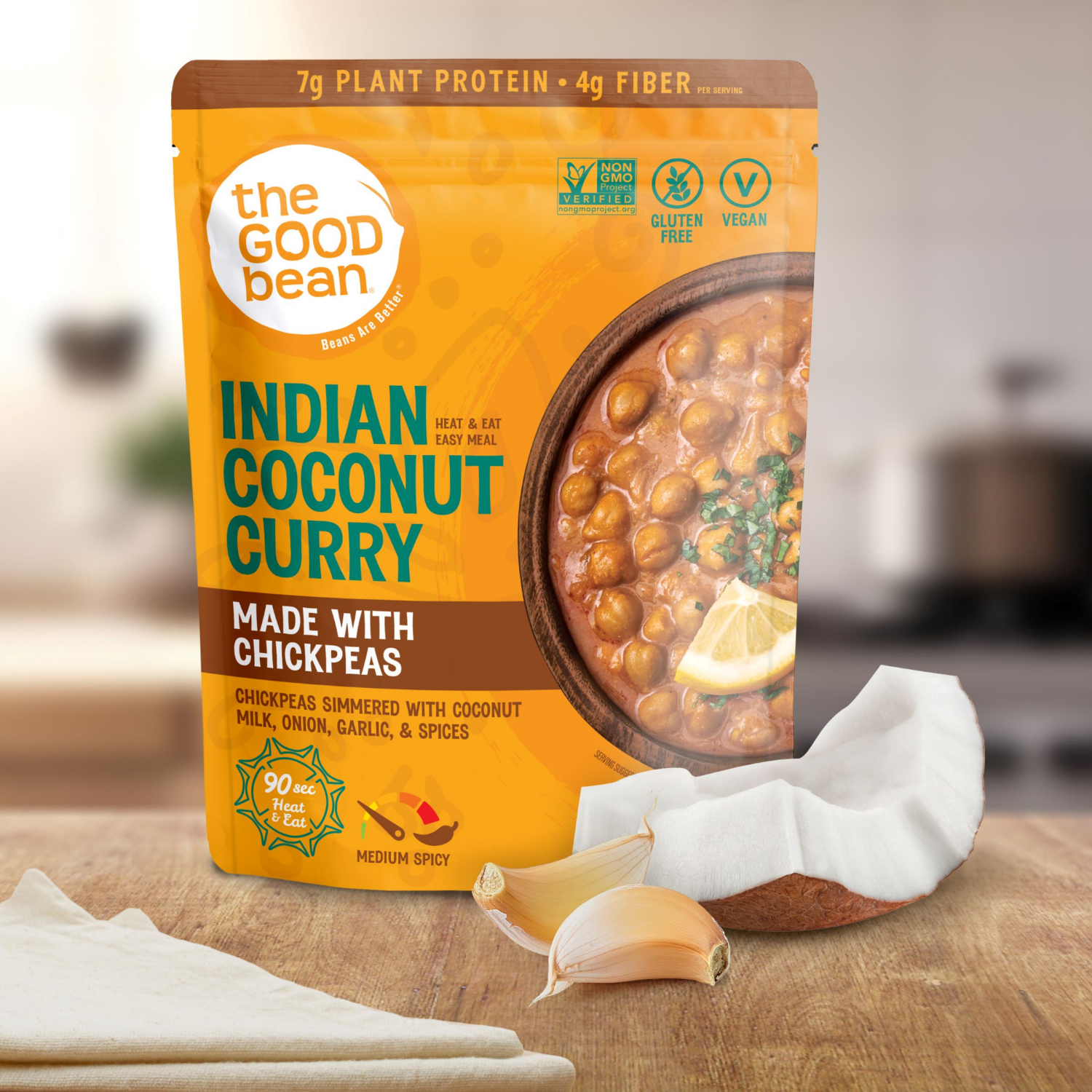 slide 2 of 8, The Good Bean Heat & Eat Indian Coconut Curry 10oz, 10 oz