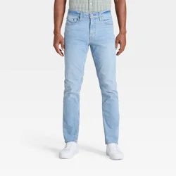 Men's Slim Fit Jeans - Goodfellow & Co™ Light Blue 32x32: Mid Rise, Stretch Denim, Patch Pocket