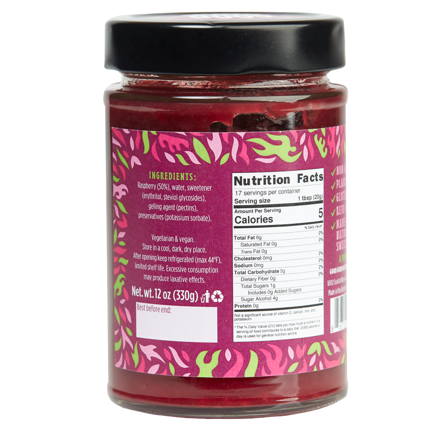 slide 2 of 4, Good Good Raspberry Jam 12 oz, 12 oz