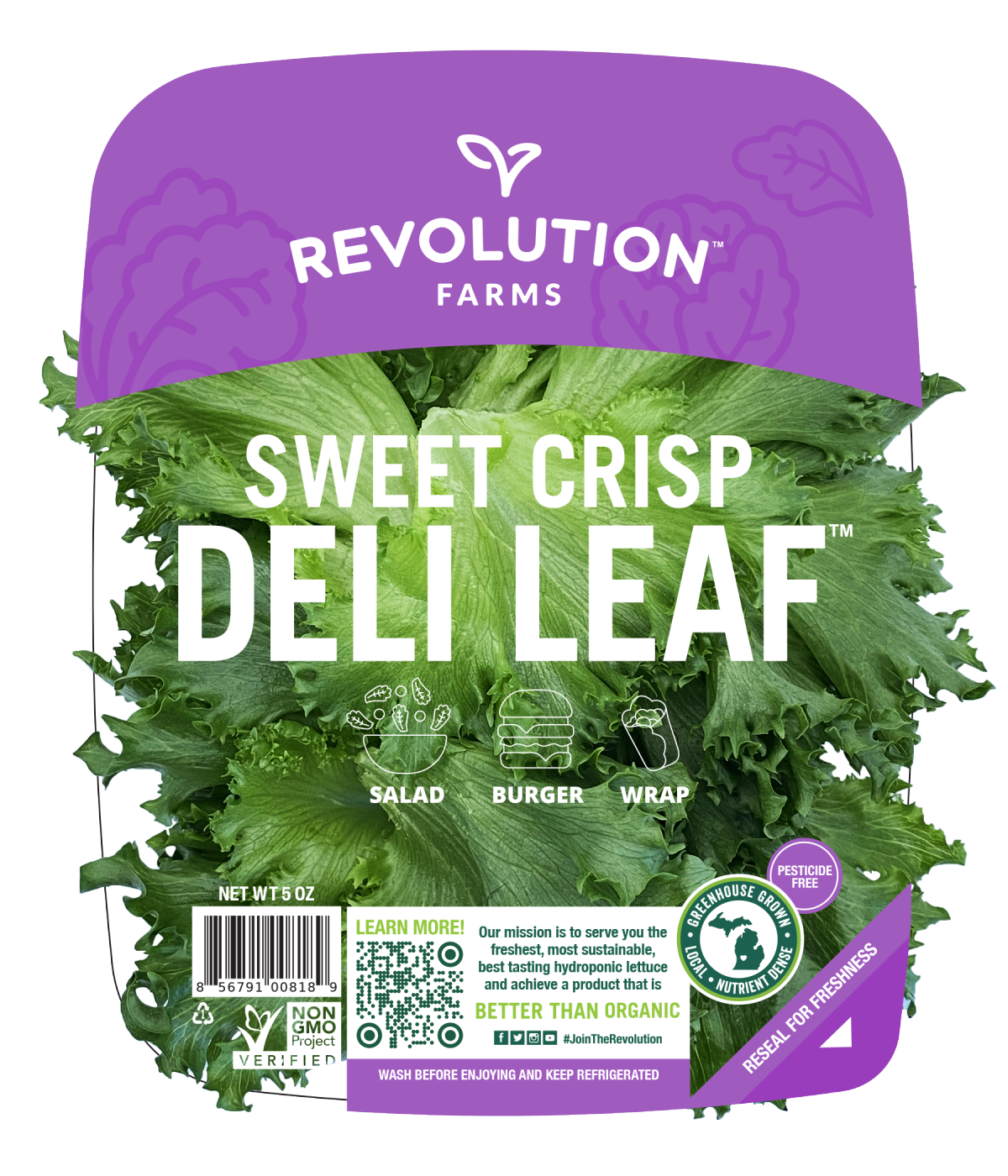 slide 1 of 9, Revolution Farms Sweet Crisp Deli Leaf, 4 oz, 4 oz