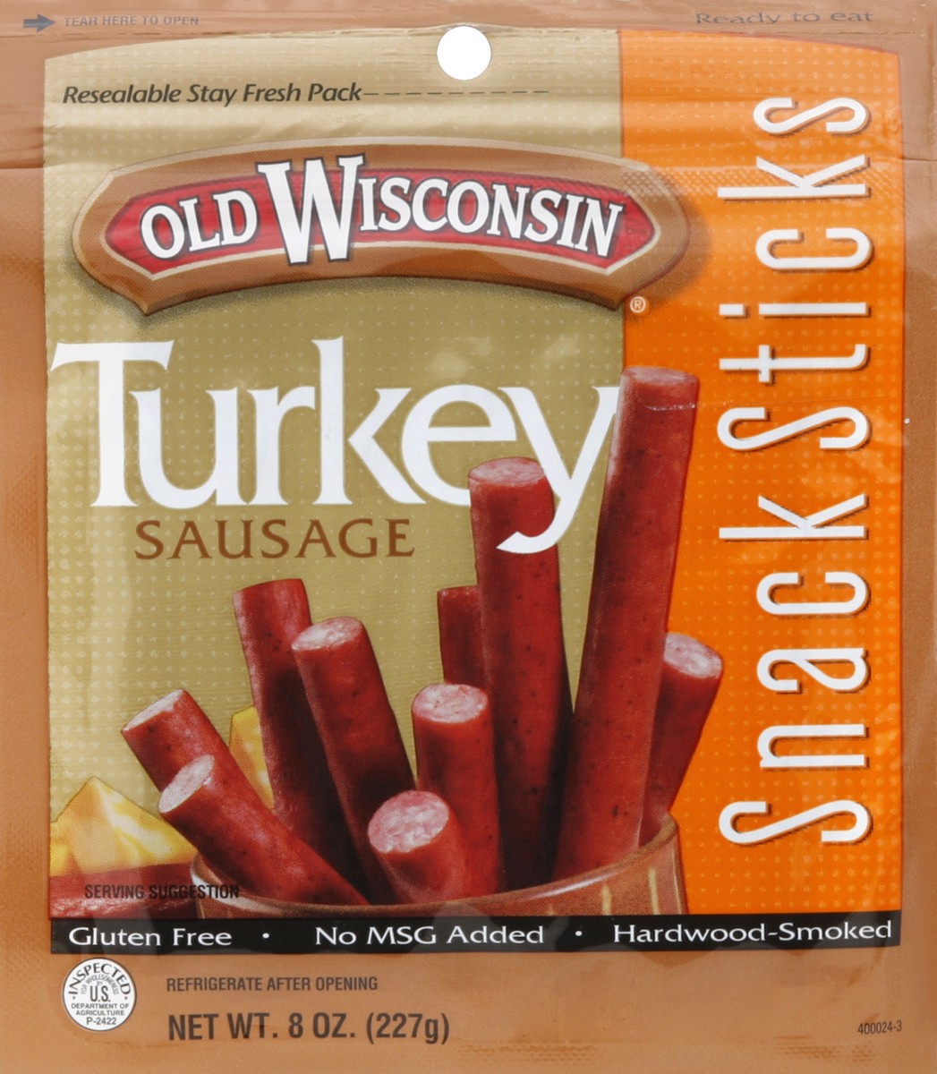 slide 1 of 9, Old Wisconsin Turkey Sausage Sticks 8 oz, 8 oz