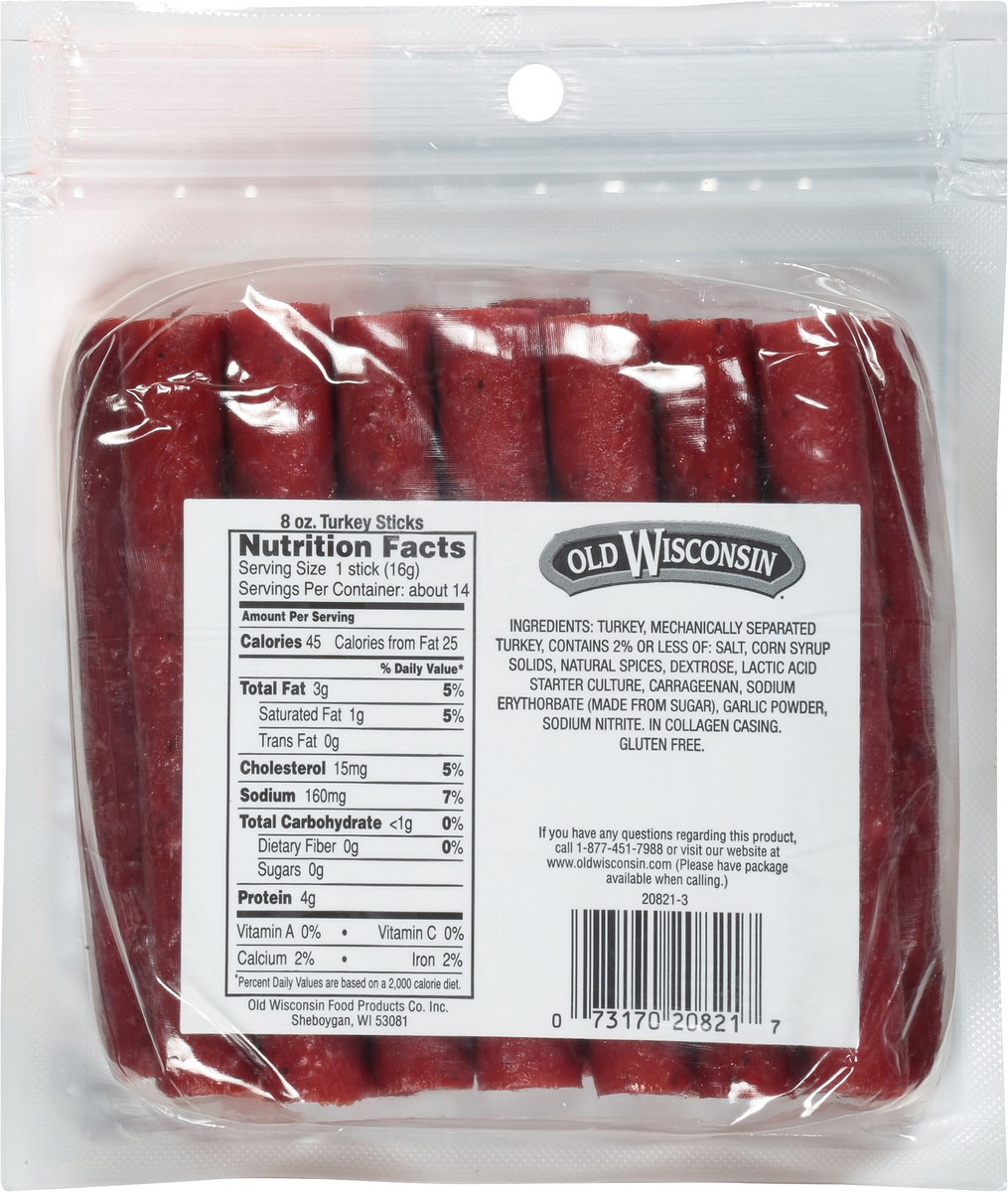 slide 5 of 9, Old Wisconsin Turkey Sausage Sticks 8 oz, 8 oz