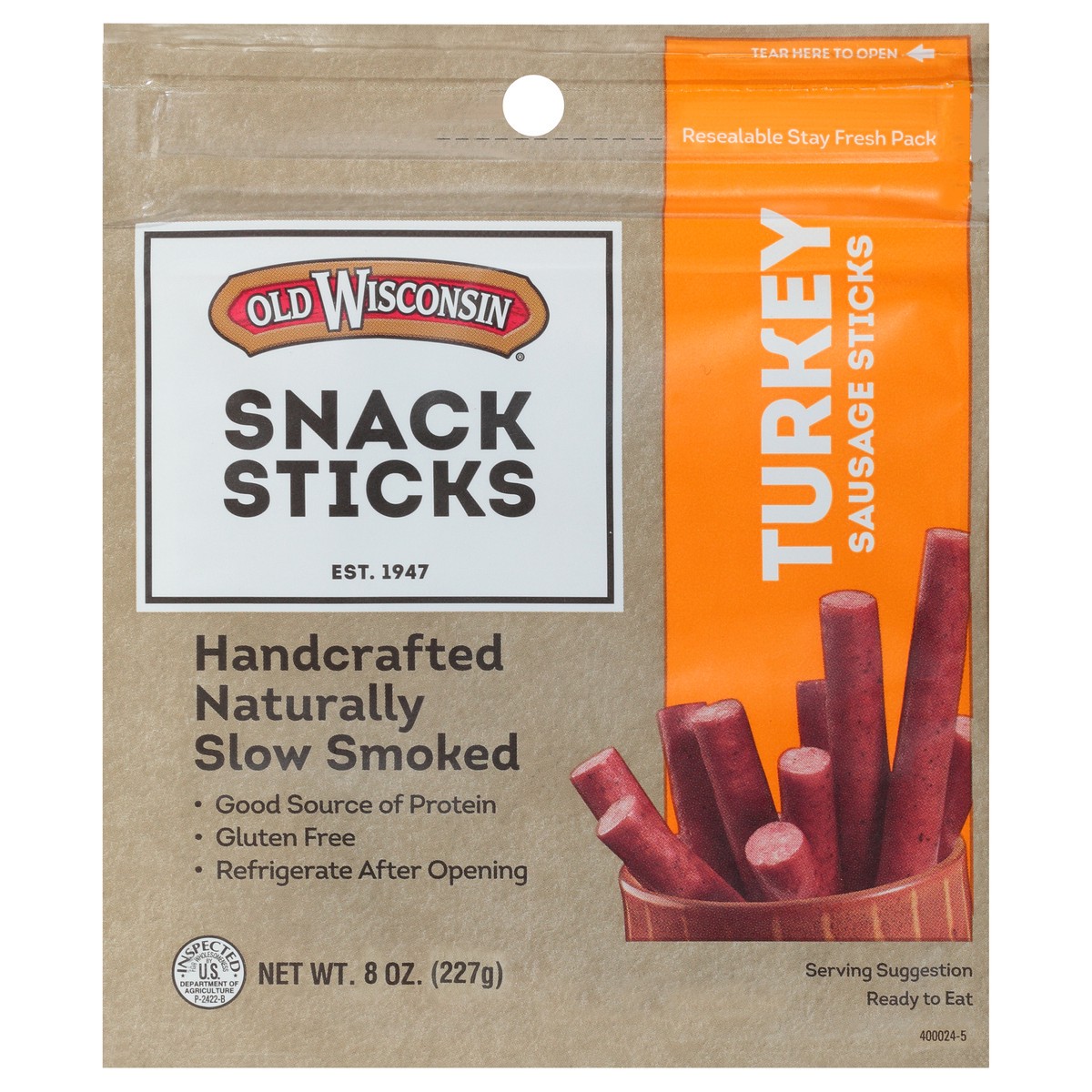 slide 9 of 9, Old Wisconsin Turkey Sausage Sticks 8 oz, 8 oz