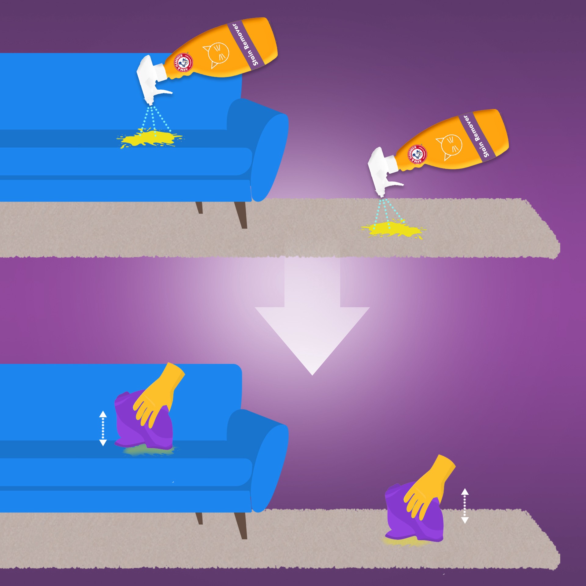 slide 3 of 4, ARM & HAMMER Pet Stain & Odor Eliminator for Carpet & Upholstery 32 fl oz, 32 fl oz