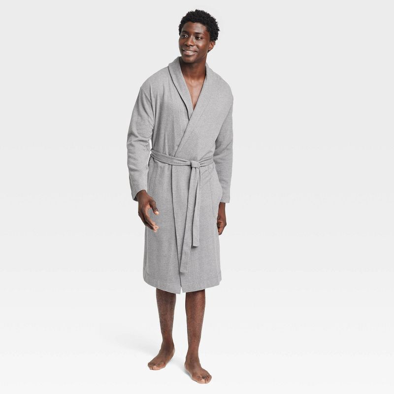 slide 1 of 2, Men's Knit Robe - Goodfellow & Co™ Gray L/XL, 1 ct