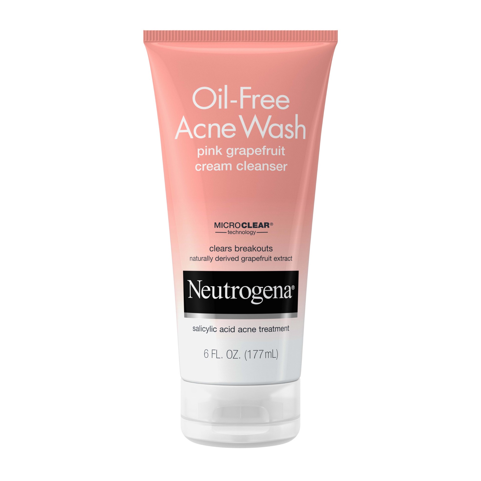 slide 2 of 5, NEUTROGENA Oil-Free Acne Wash Pink Grapefruit Cream Cleanser, 6 Oz, 6 fl oz