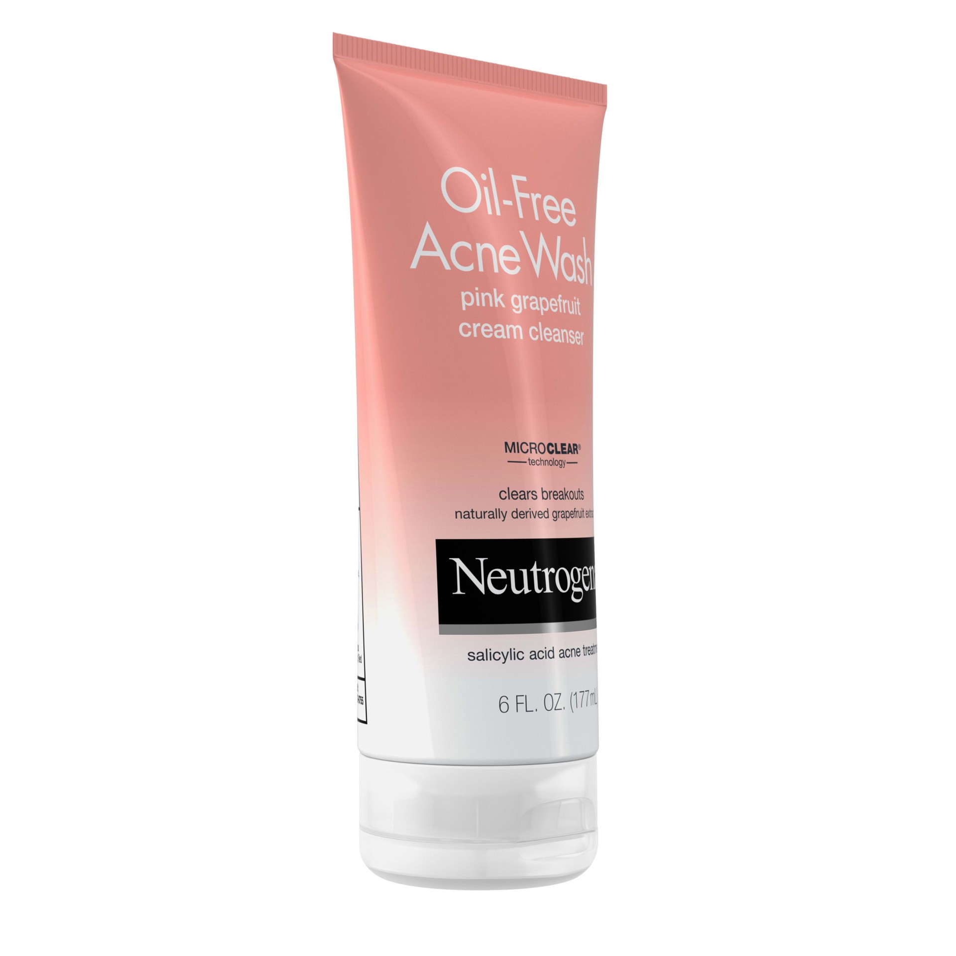 slide 5 of 5, NEUTROGENA Oil-Free Acne Wash Pink Grapefruit Cream Cleanser, 6 Oz, 6 fl oz