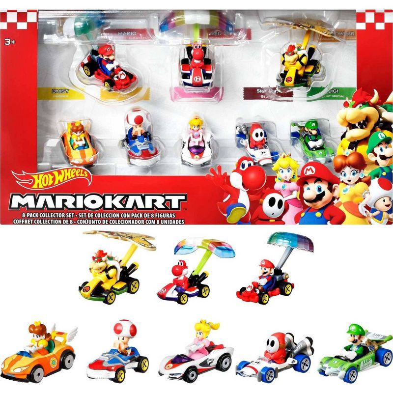 slide 1 of 6, Hot Wheels Mario Kart Glider Vehicle - 8pk, 8 ct