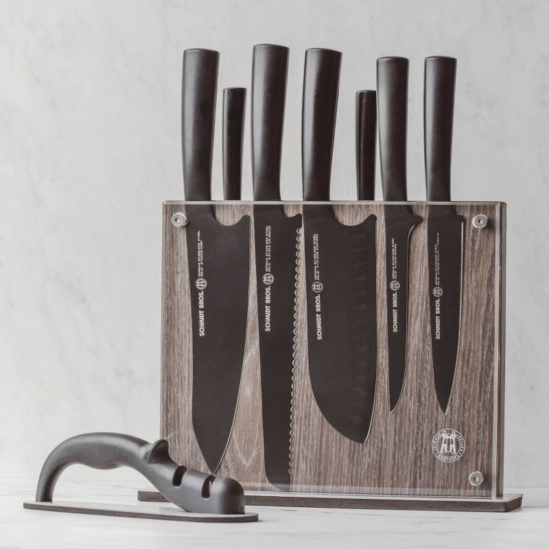 Schmidt Brothers Jet Black 7-Piece Knife Block Set