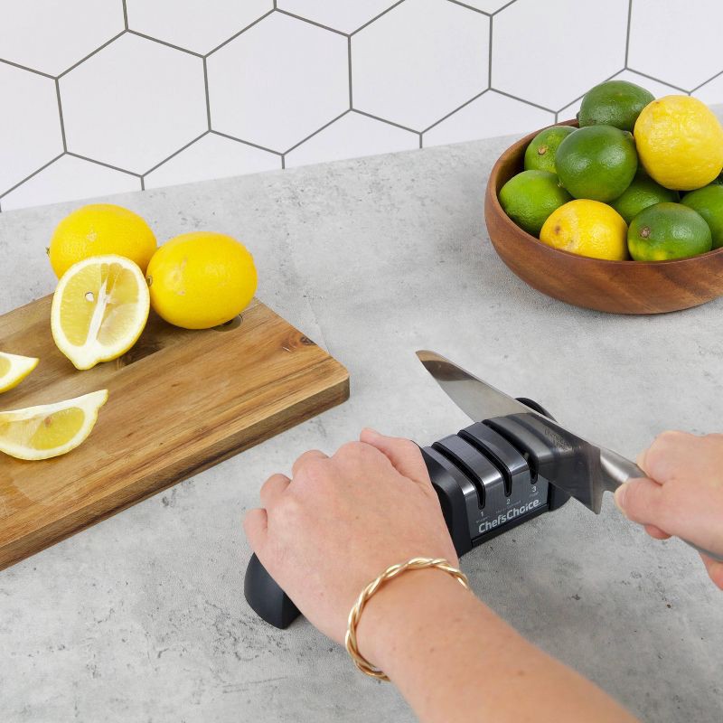 slide 3 of 8, Chef's Choice Chefs Choice G4360 Manual Sharpener: Kitchen Knife Sharpener, Hand Wash, Black, Metal, 1-Year Warranty, 1 ct