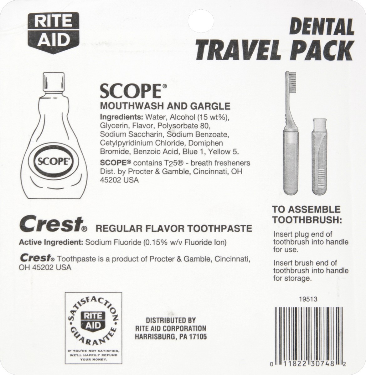 slide 6 of 6, Rite Aid T/S Ra Dental Travel Kit, 3 ct