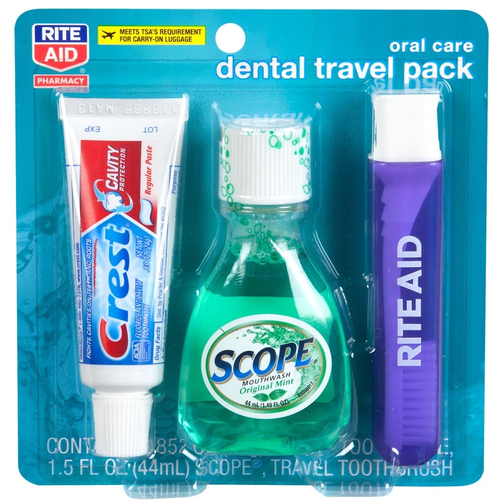 slide 1 of 6, Rite Aid T/S Ra Dental Travel Kit, 3 ct