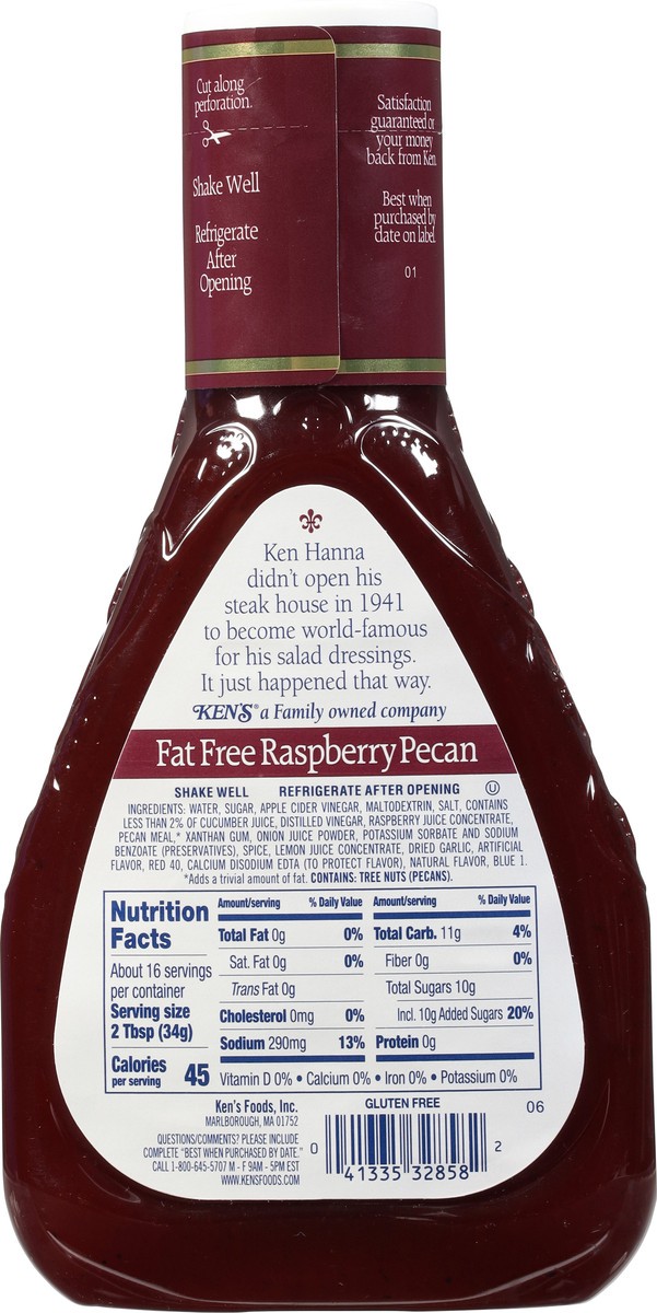 slide 6 of 7, Ken's Steak House Fat Free Raspberry Pecan Dressing, 16 oz