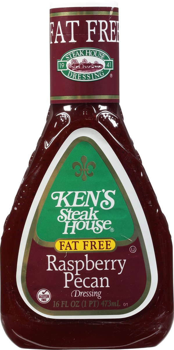 slide 5 of 7, Ken's Steak House Fat Free Raspberry Pecan Dressing, 16 oz