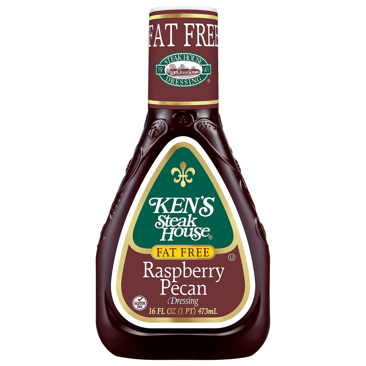 slide 1 of 7, Ken's Steak House Fat Free Raspberry Pecan Dressing, 16 oz