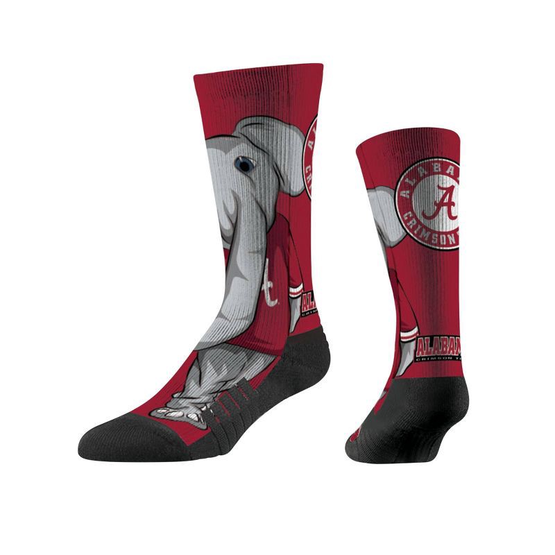 slide 1 of 1, NCAA Alabama Crimson Tide Adult Mascot Crew Socks - One Size, 1 ct