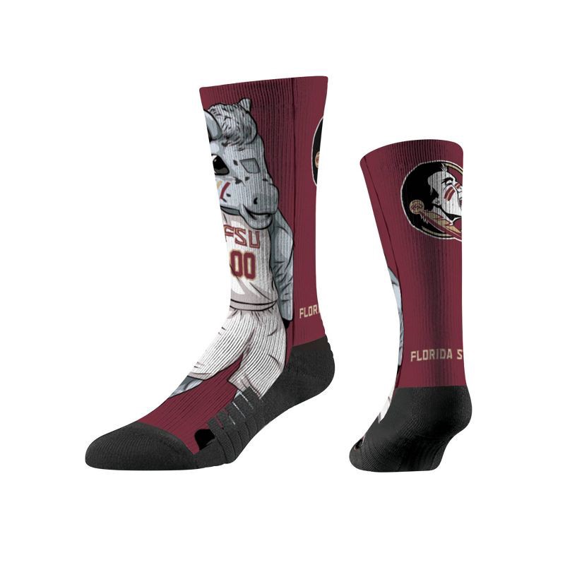 slide 1 of 1, NCAA Florida State Seminoles Adult Mascot Crew Socks - One Size, 1 ct