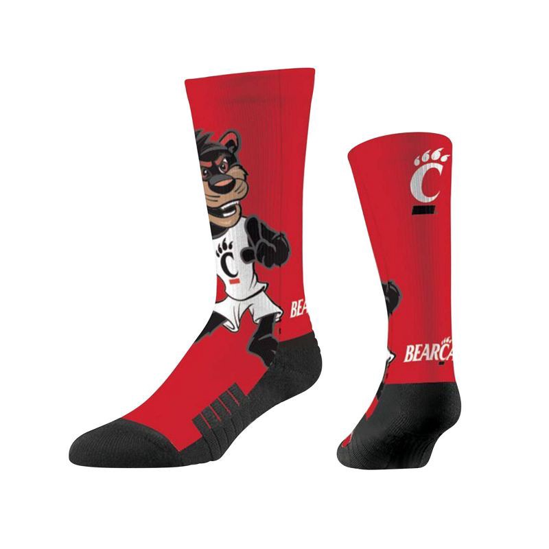 slide 1 of 1, NCAA Cincinnati Bearcats Adult Mascot Crew Socks - One Size, 1 ct