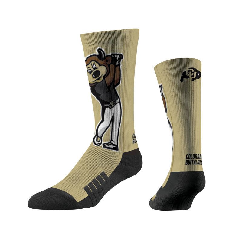 slide 1 of 1, NCAA Colorado Buffaloes Adult Mascot Crew Socks - One Size, 1 ct