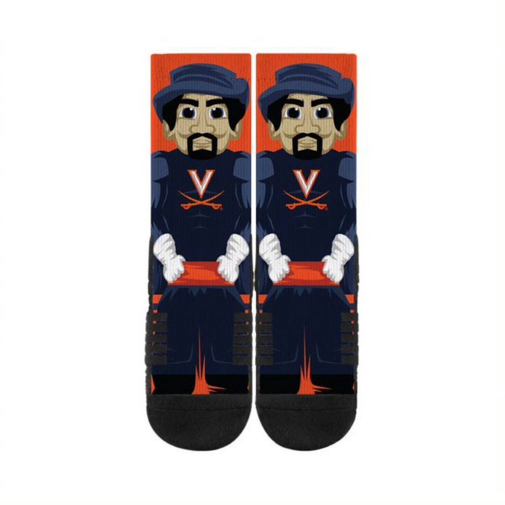 slide 2 of 2, NCAA Virginia Cavaliers Adult Mascot Crew Socks - One Size, 1 ct