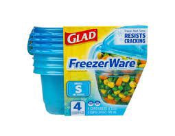 slide 1 of 1, Glad Freezeware 24oz Small Rectangle, 4 ct
