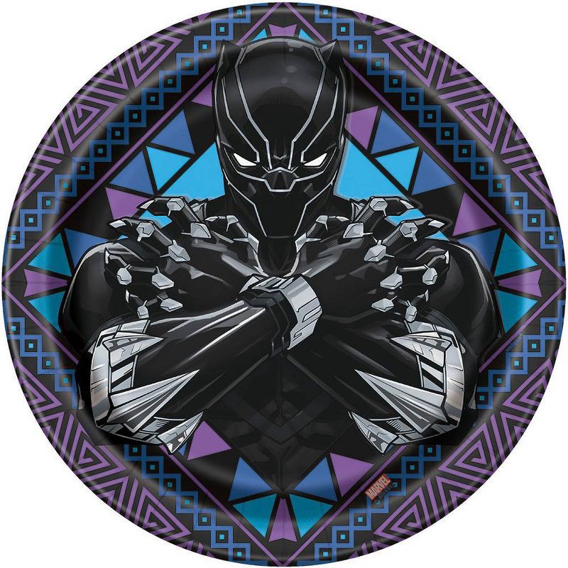 slide 1 of 3, 8ct Black Panther Paper Plates, 8 ct