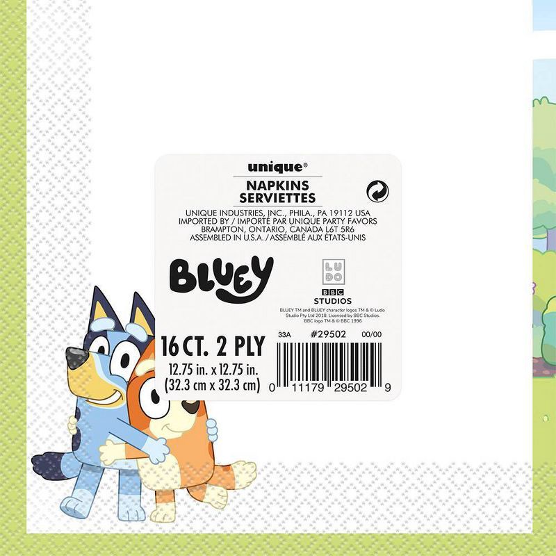 slide 3 of 3, Bluey 16ct Paper Party Lunch Napkins, 16 ct