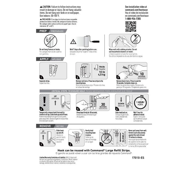slide 8 of 12, Command 10lb Extra Large Hooks, 10 lb