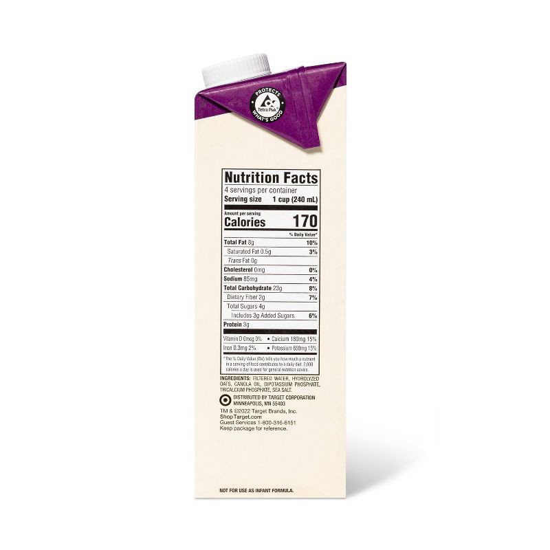 slide 2 of 3, Conventional Original Non-Dairy Oatmilk Shelf Stable - 32 fl oz - Good & Gather™, 32 fl oz