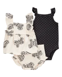 Carter's Baby 3-Piece Little Diaper Cover Set Black/Ivory 24M