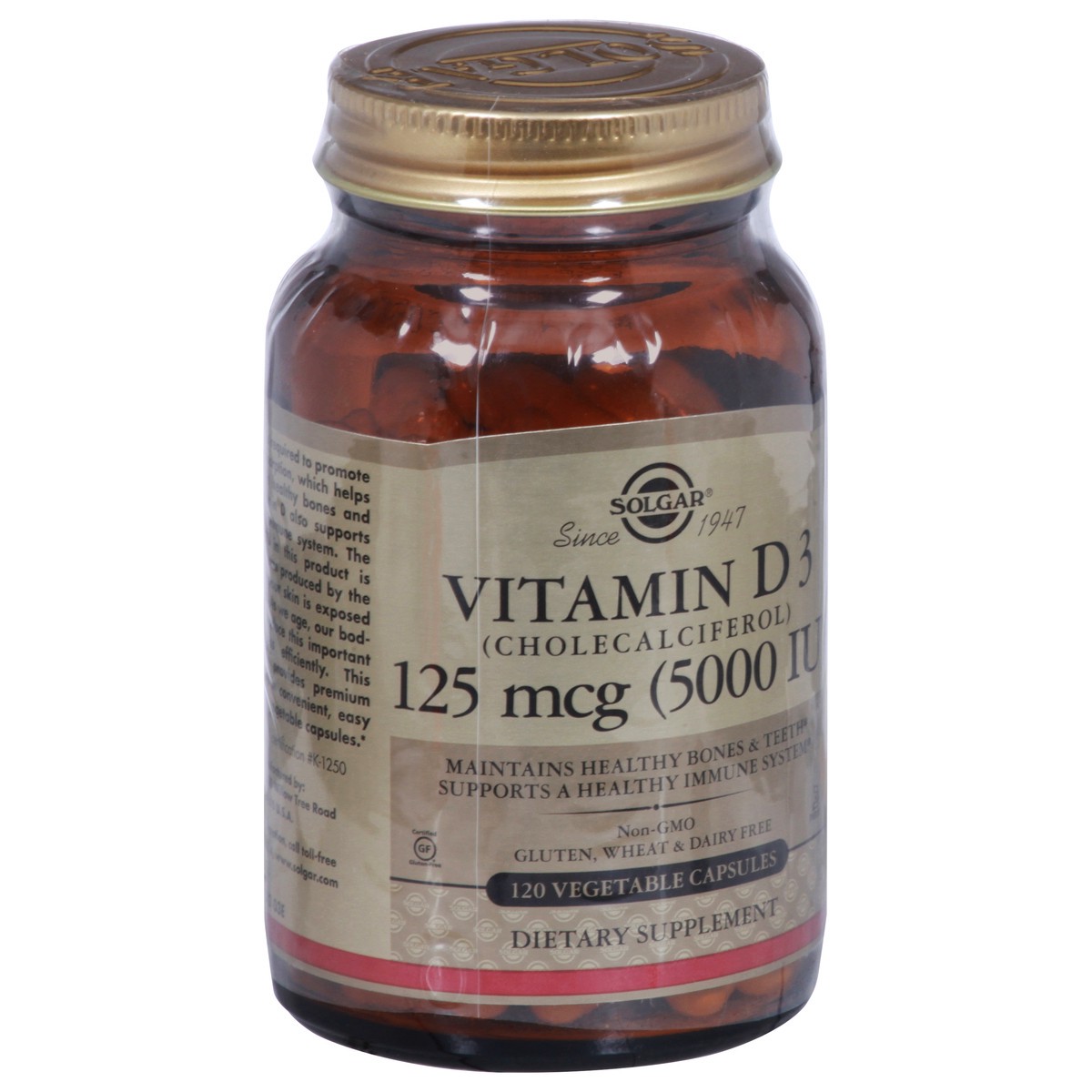 slide 2 of 9, Solgar 125 mcg Vitamin D3 120 Vegetable Capsules, 120 ct