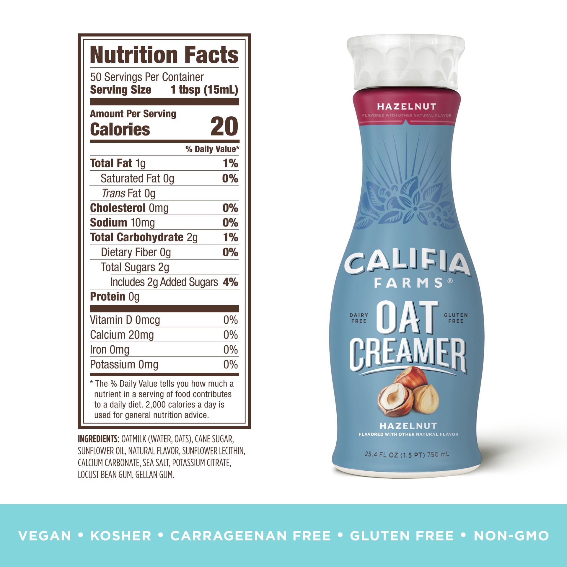 slide 3 of 6, Califia Farms Califia Creamer Oat Hazelnut 25.4 Oz, 25.4 oz