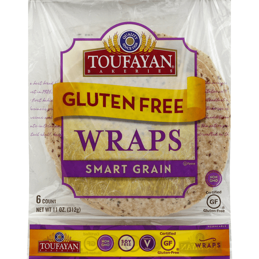 slide 1 of 1, Toufayan Gluten Free Smart Grain Wraps, 6 ct