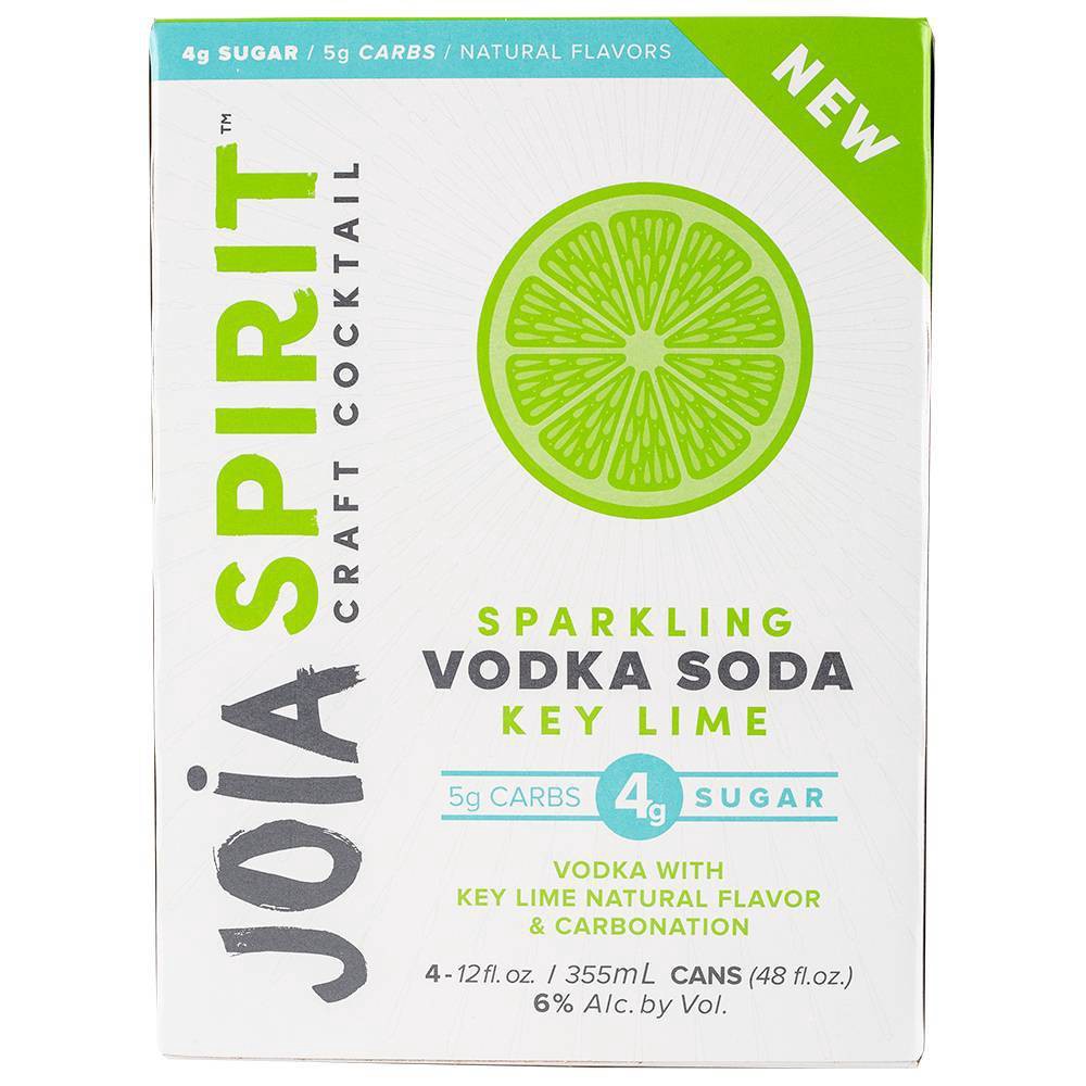 slide 2 of 4, Joia Spirit Sparkling Vodka Soda 12 oz, 1 ct