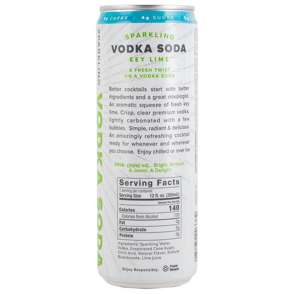 slide 4 of 4, Joia Spirit Sparkling Vodka Soda 12 oz, 1 ct