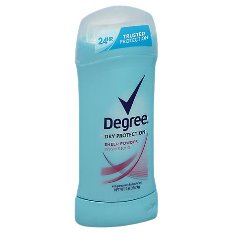 slide 1 of 1, Degree For Women Dry Protection Anti-Perspirant Stick Invisible Solid Sheer Powder, 2.6 oz