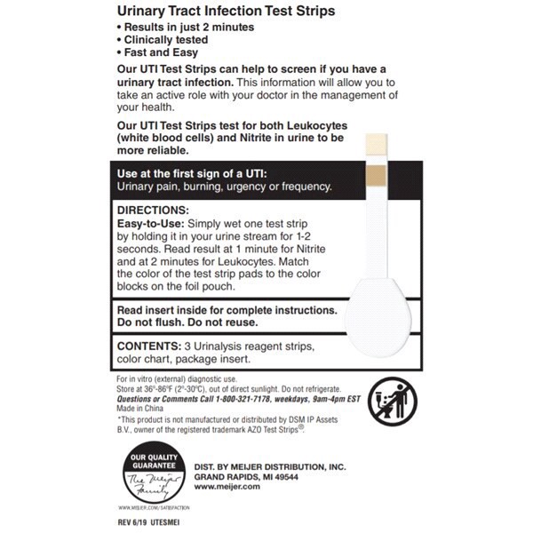 slide 8 of 13, Meijer Urinary Tract Infection Test Strips, 3 ct