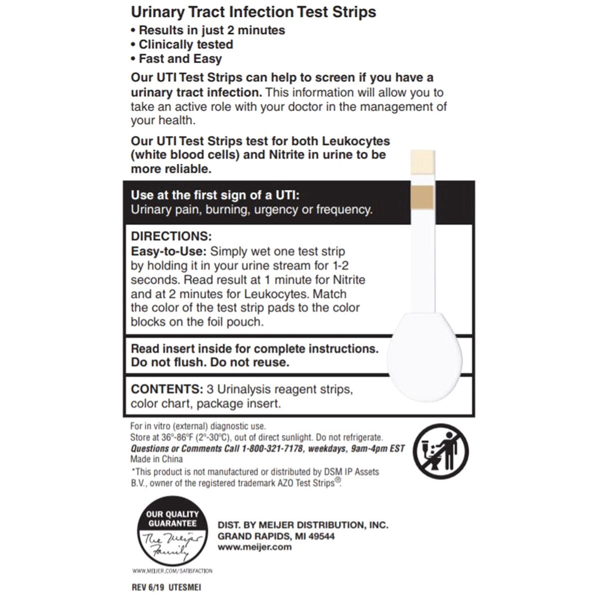 slide 9 of 13, Meijer Urinary Tract Infection Test Strips, 3 ct
