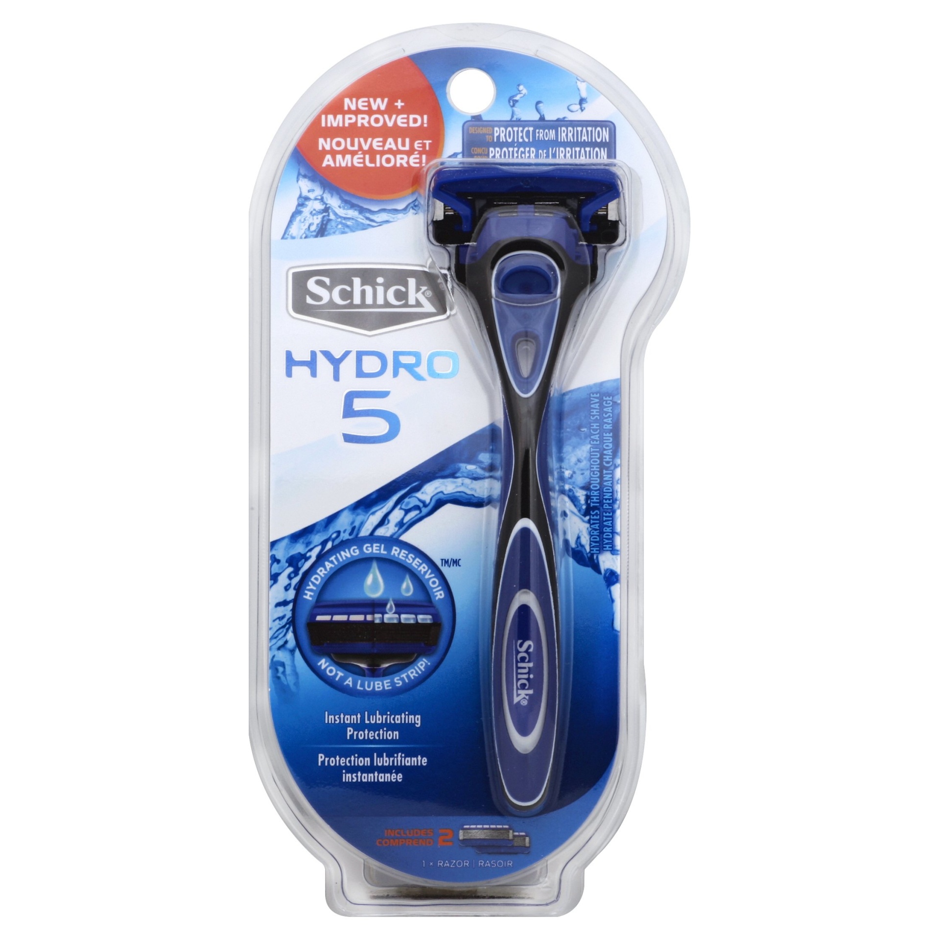 slide 1 of 2, Schick Hydro 5 Men's Razor - 1 Razor Handle And 2 Razor Refills, 1 ct