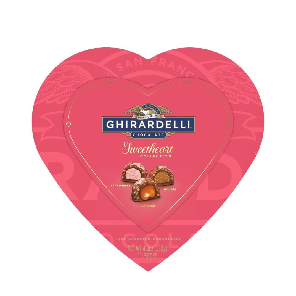 slide 1 of 3, GHIRARDELLI Sweetheart Collection Fine Assorted Chocolates Heart Shaped Box, 4.6 oz, 4.6 oz