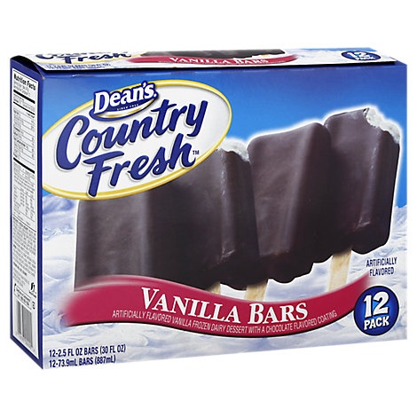 slide 1 of 1, Deans Country Fresh Ice Cream Bar, 12 ct