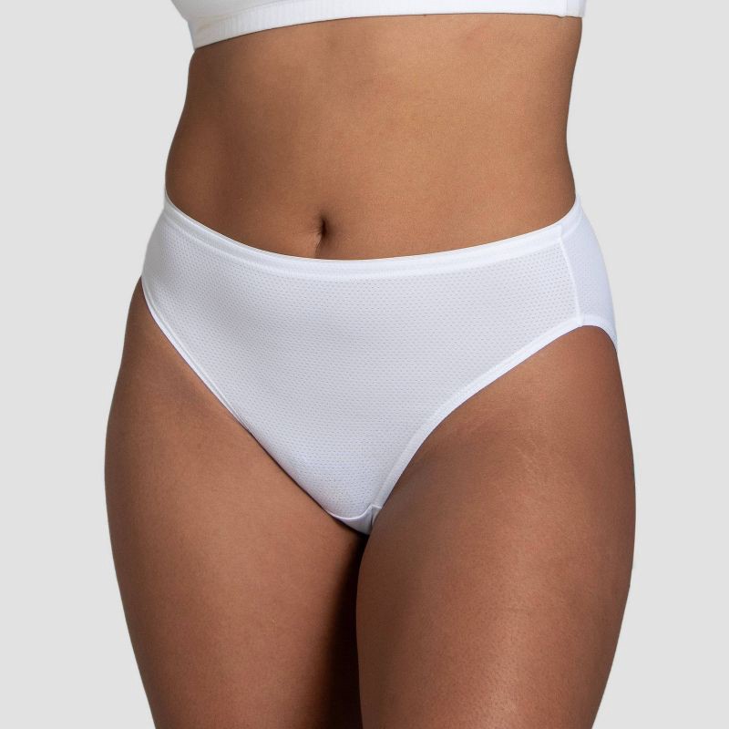 slide 3 of 6, Fruit of the Loom Women's 6pk Breathable Micro-Mesh Hi-Cut Underwear - Colors May Vary 7: Lightweight Knit Panties, 6 ct