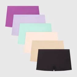 Hanes Women's 6pk Boy Shorts Comfort Flex Fit Seamless Underwear - Colors May Vary S