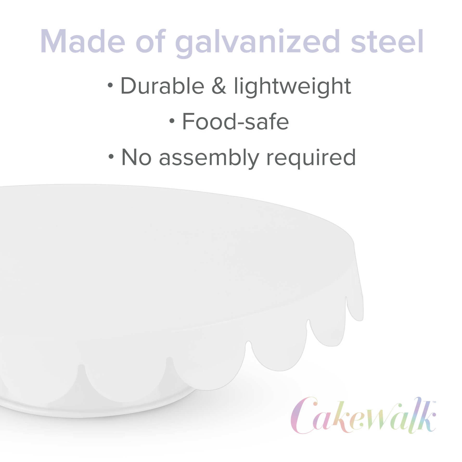 slide 3 of 5, Twine White Stainless Steel Cake Stand, Set of 1, Cupcake Stand, Home Decor, Food Service, Dessert Accessory, 11-Inch Diameter, White, 1 ct