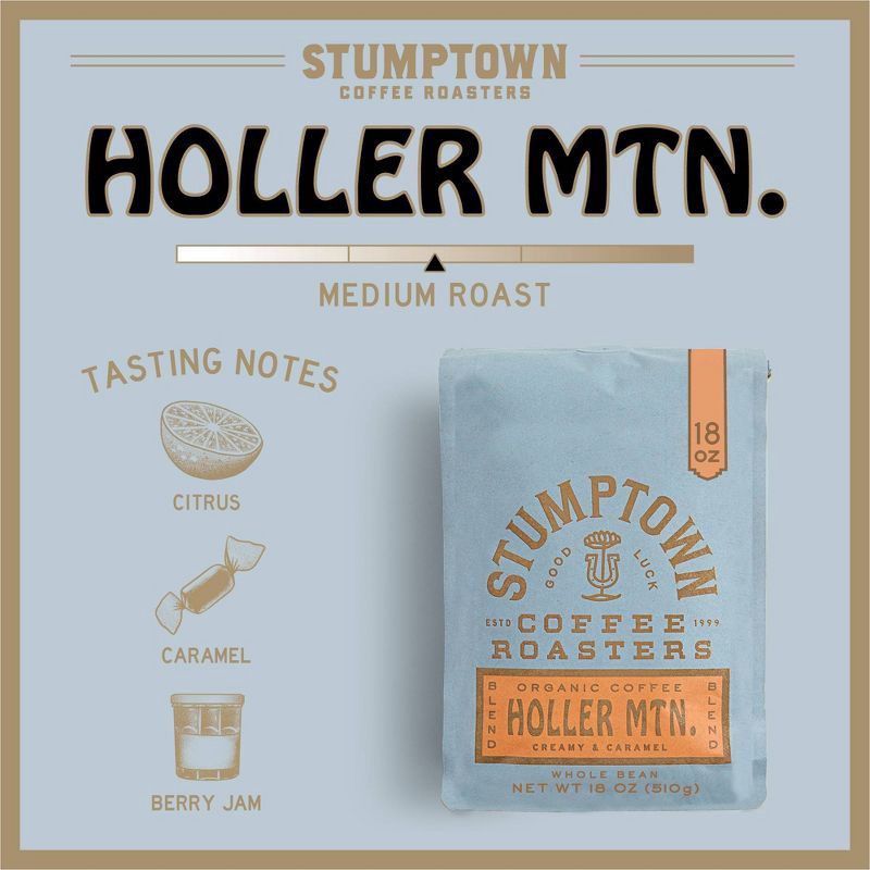 slide 4 of 7, Stumptown Holler Mountain Medium Roast Whole Bean Coffee - 18oz, 18 oz