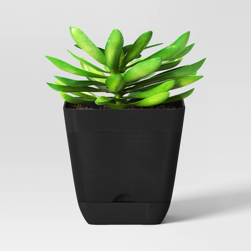 slide 3 of 5, Square Indoor Outdoor Planter Pot Black 6"x6" - Room Essentials™, 1 ct