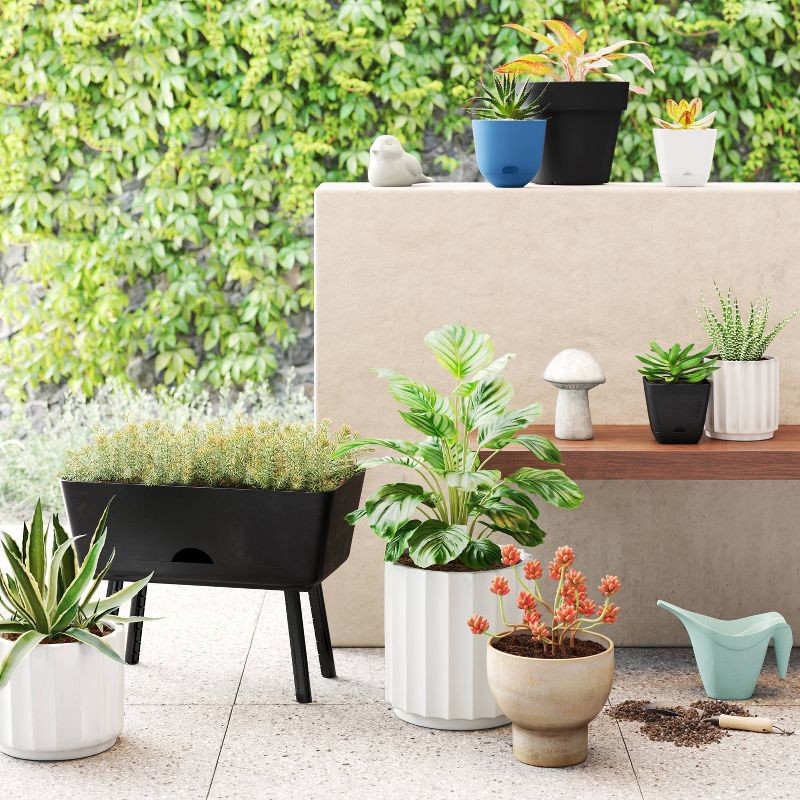 slide 2 of 4, Square Indoor Outdoor Planter Pot White 6"x6" - Room Essentials™, 1 ct